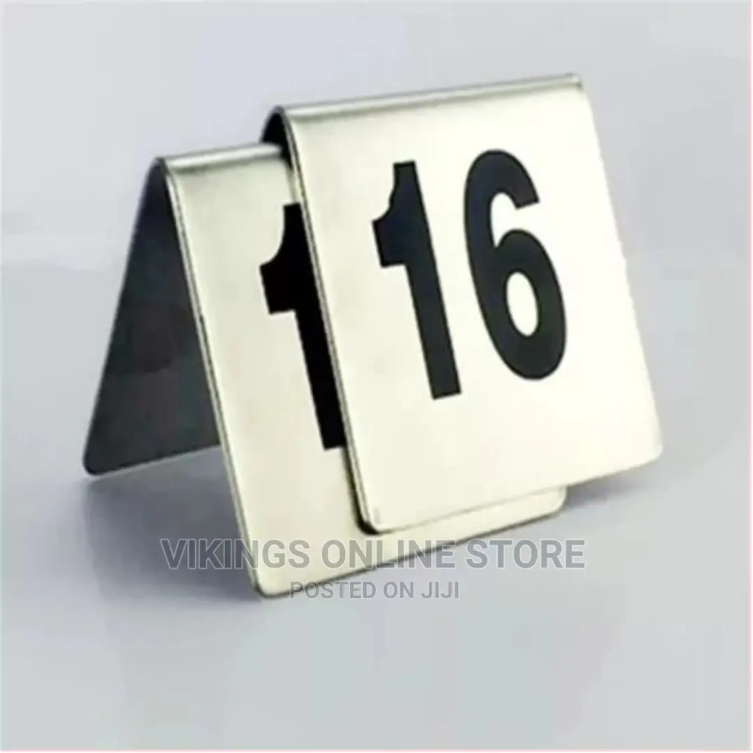 1-20 Steel Table Number Plate 4 Restaurant Hotel Bar-Silver