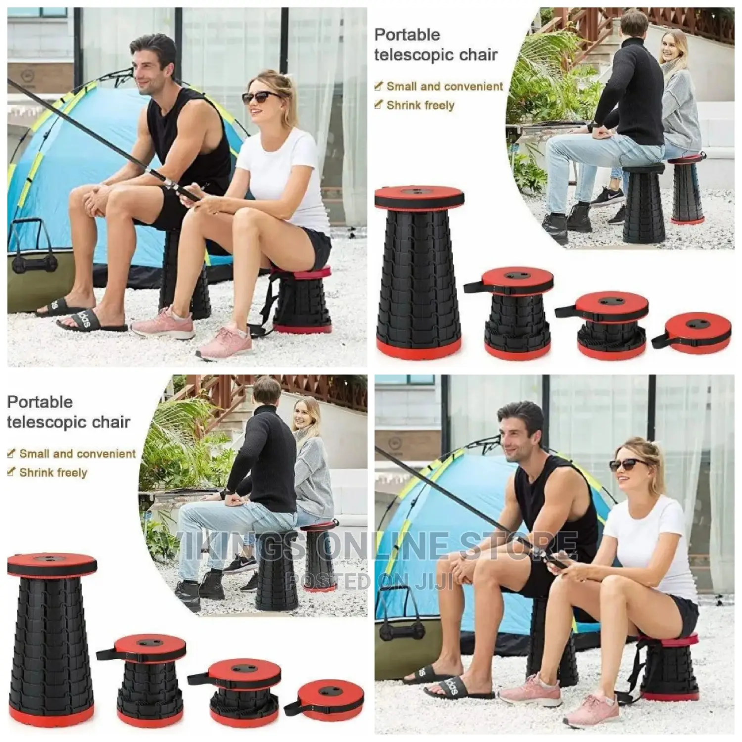 Retractable Folding Extension Stool Portable Chair