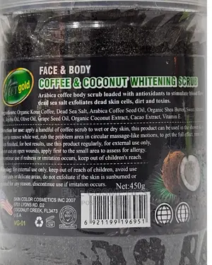 VEET GOLD Coffee Scrub + Coconut Whitening Face + Body Scrub