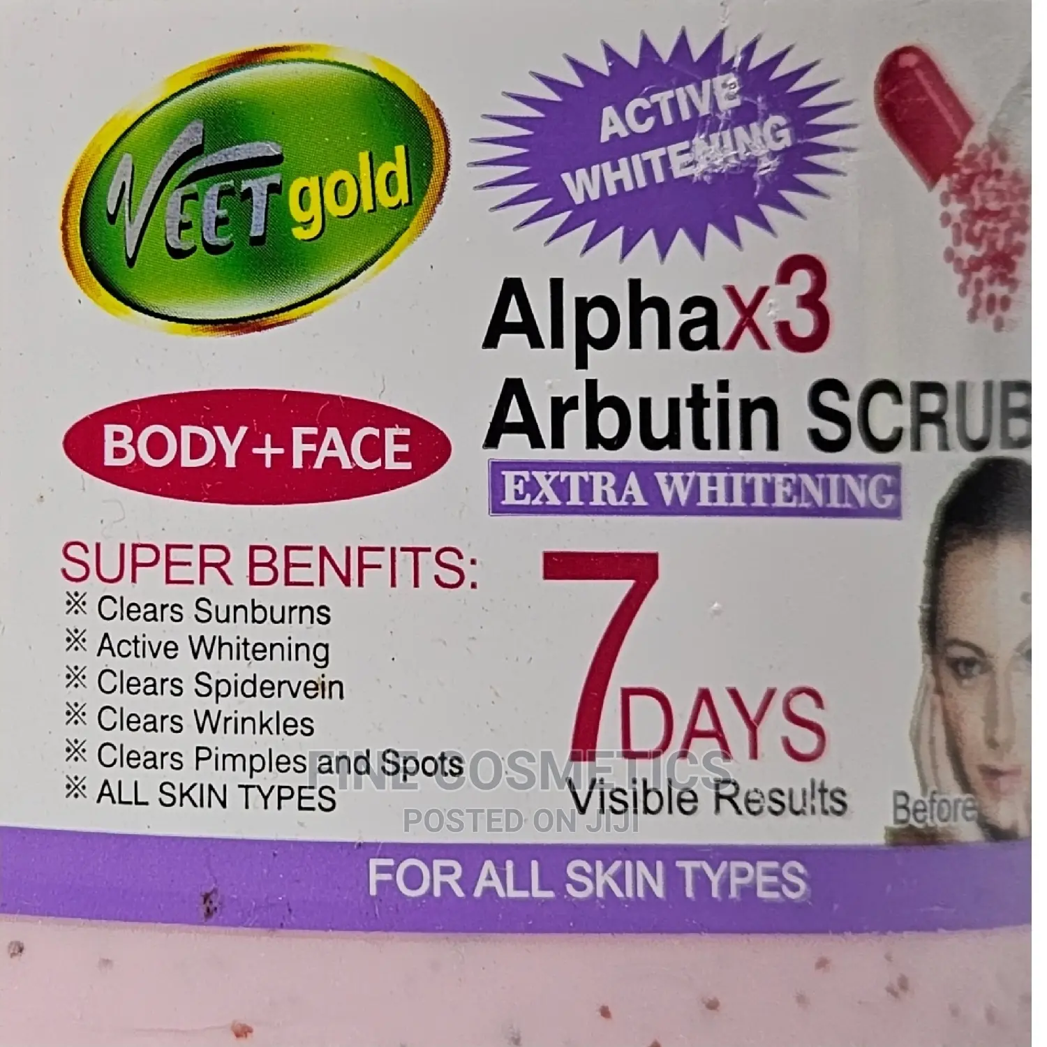 Original VEET GOLD Whitening + Exfoliating Face+Body Scrubs