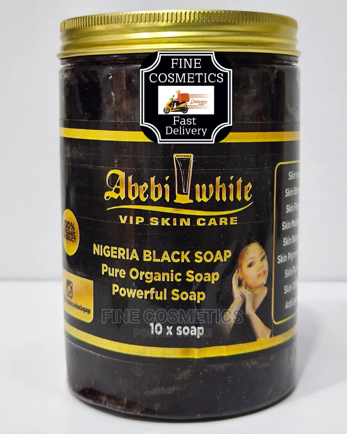ABEBI WHITE VIP Skin Care Nigerian Super Toning Black Soap.