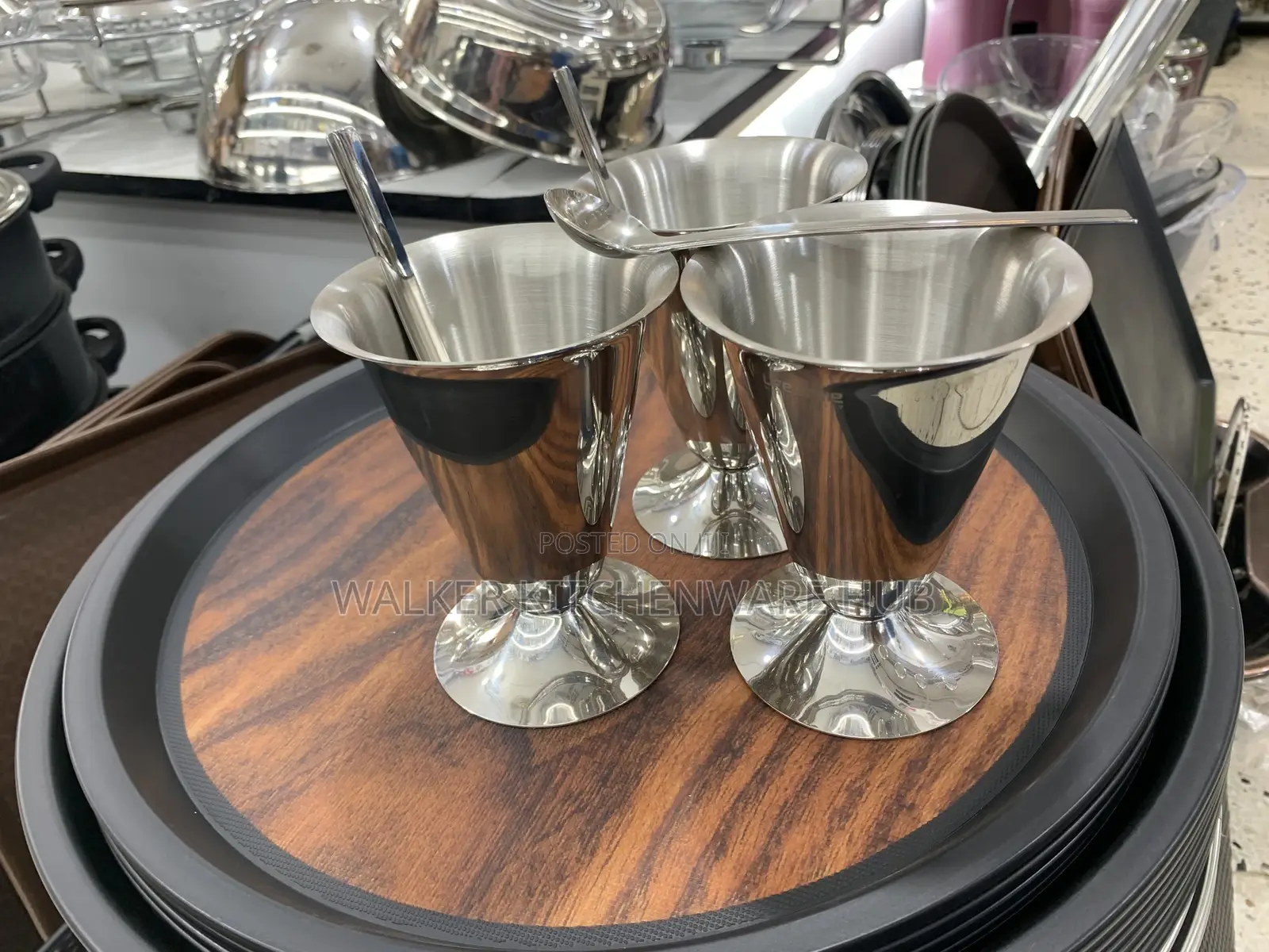 12pc Heavy Duty Stainless Ice Cream Tins With Spoons