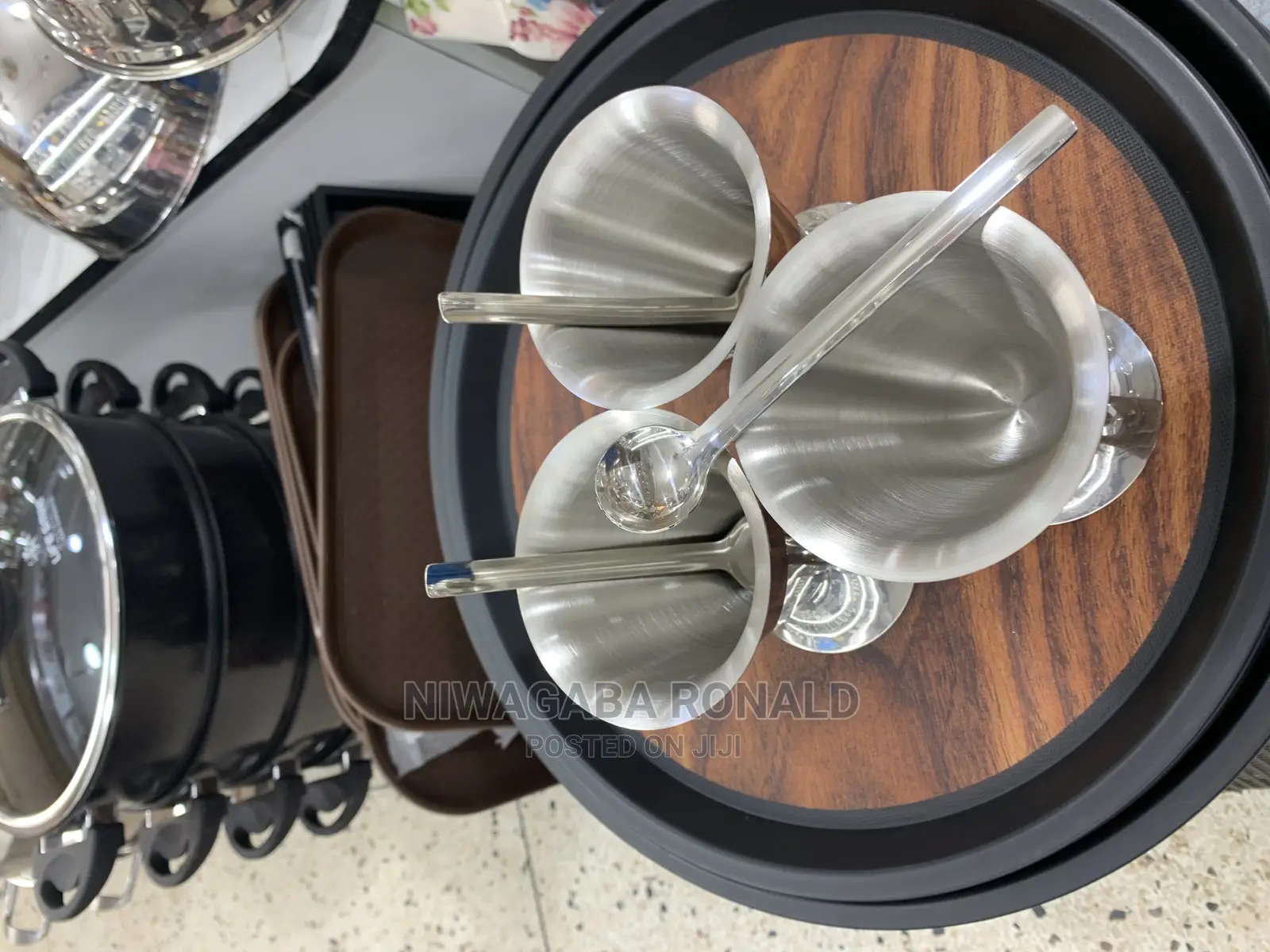 12pc Heavy Duty Stainless Ice Cream Tins With Spoons