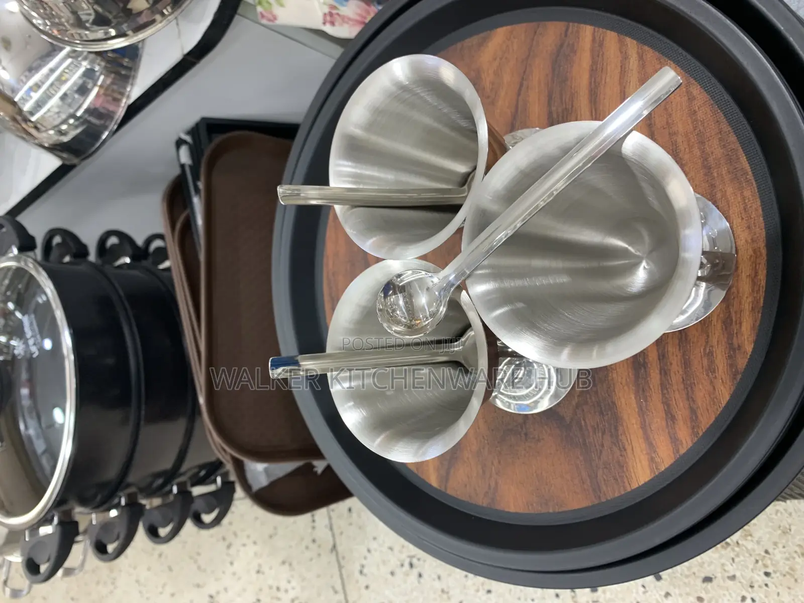 12pc Heavy Duty Stainless Ice Cream Tins With Spoons