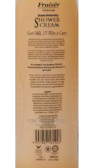 Fruiser Shower Cream Goat Milk UV Whitening Carot Shower Gel