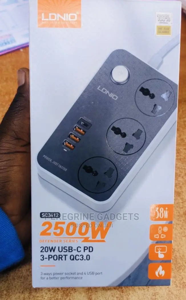 3way Power Socket Faster Smart Charging and 4 USB Port in Central