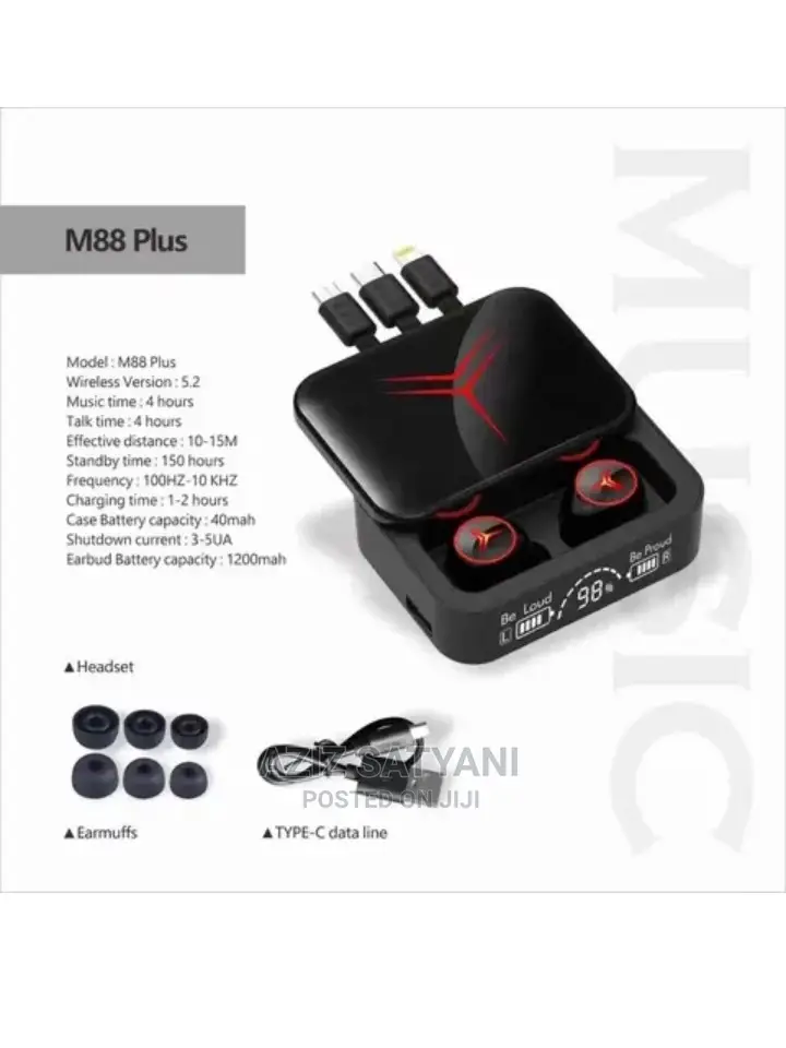 M88 PLUS Power Bank TWS Bluetooth 5.3 Wireless Earphone Best