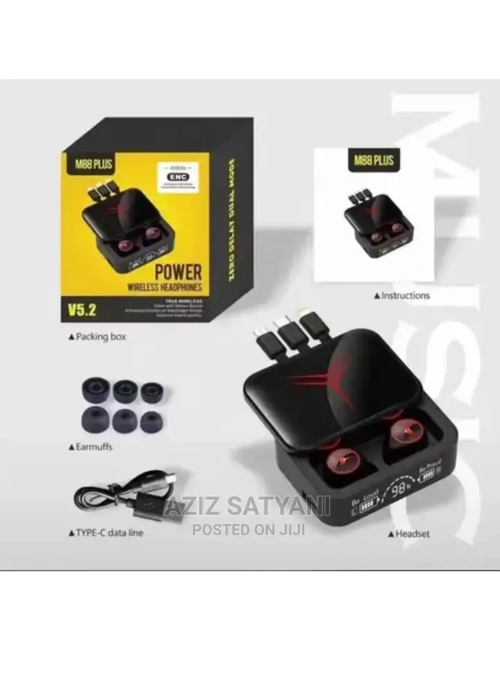 M88 PLUS Power Bank TWS Bluetooth 5.3 Wireless Earphone Best