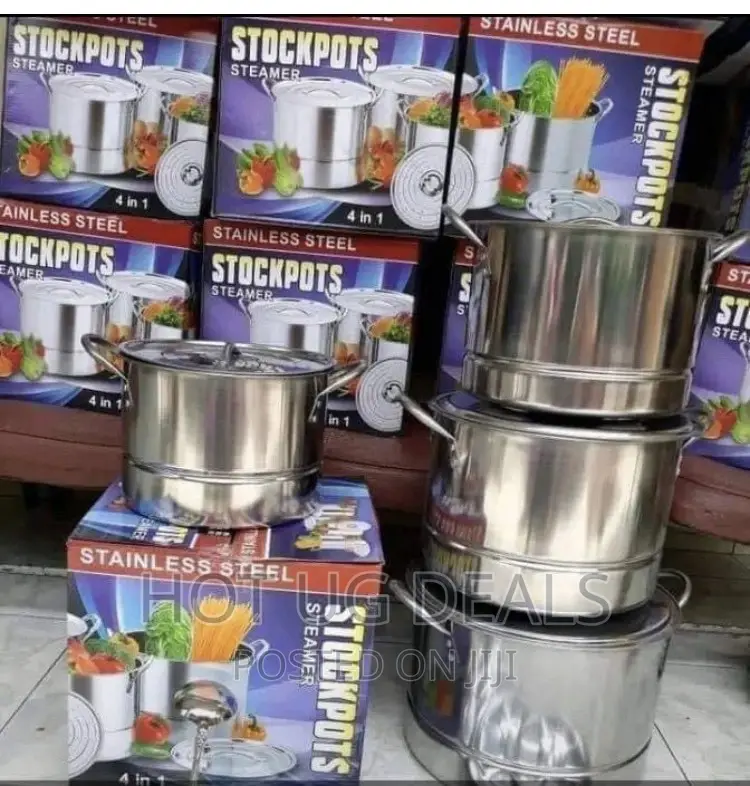 4pcs Stainless Steel Food Serving Dishes - Silver