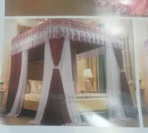 4 Stands Mosquito Net With Curtains.( Red)