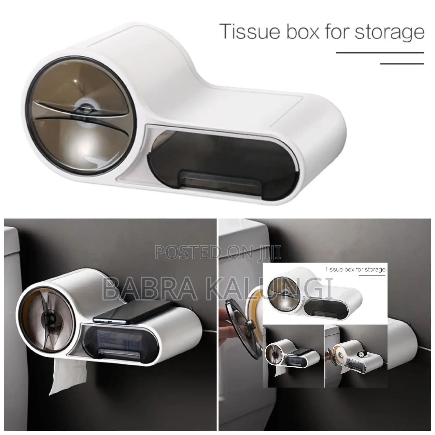 Wall_mounted Toilet Paper Holder Storage Bathroom Organizer