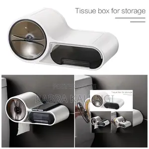 Wall_mounted Toilet Paper Holder Storage Bathroom Organizer