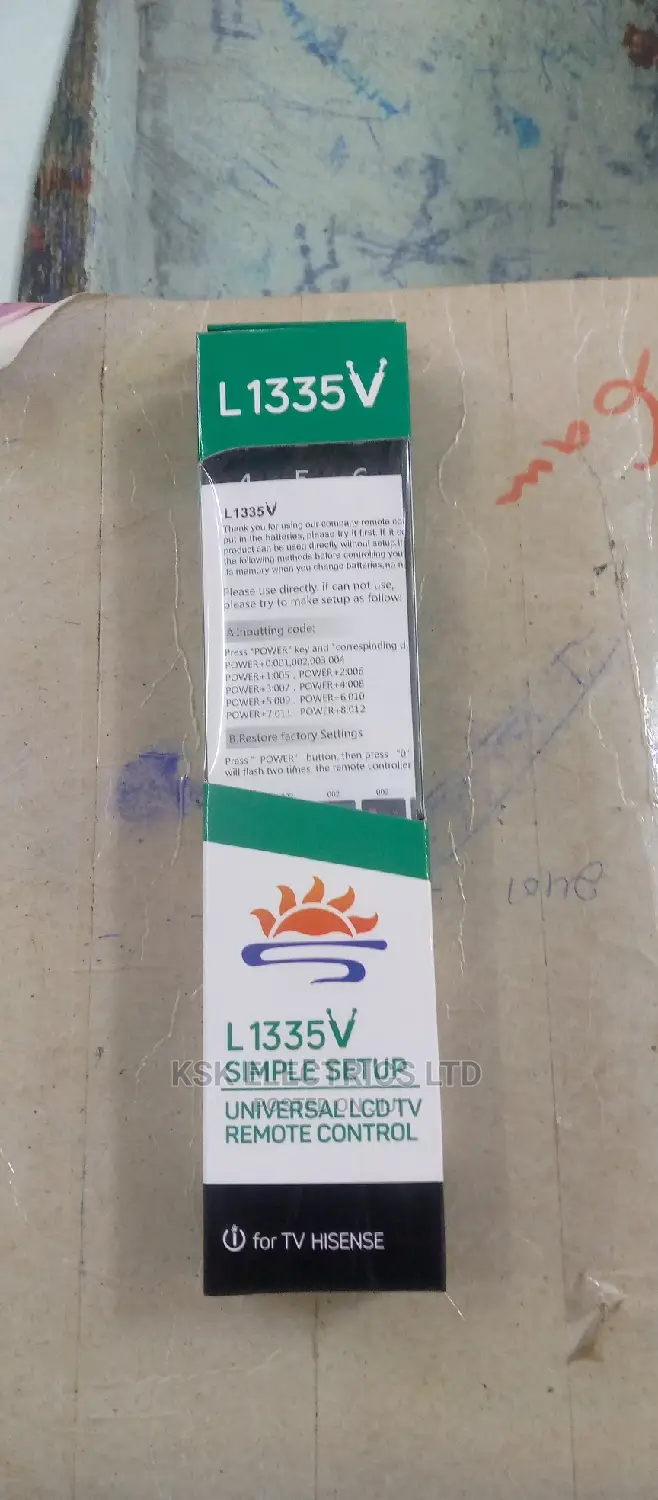 L 1335V Simple Setup Unvseral LCD TV Remote Control