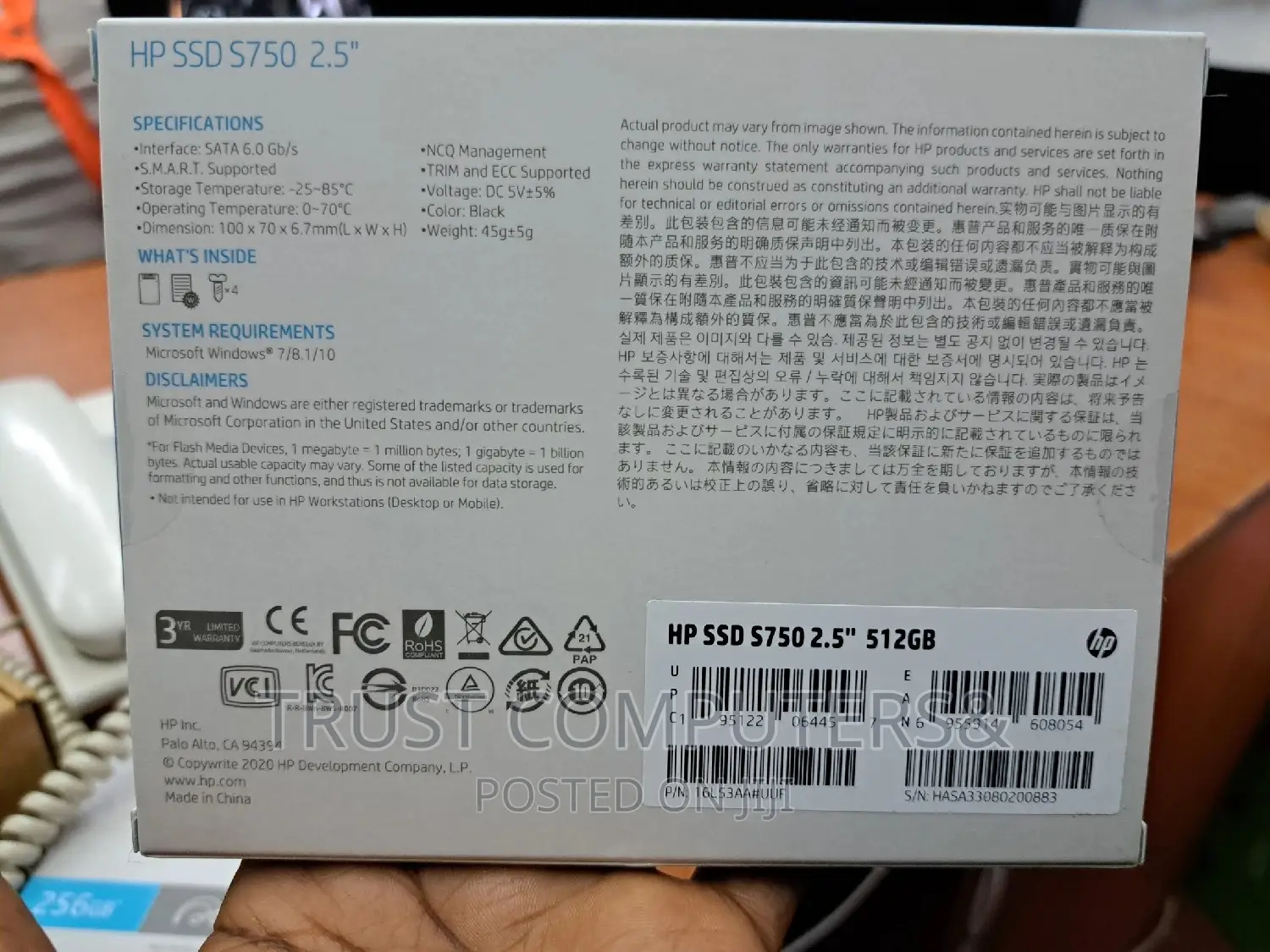 512gb SSD 2.5inch Hp Internal