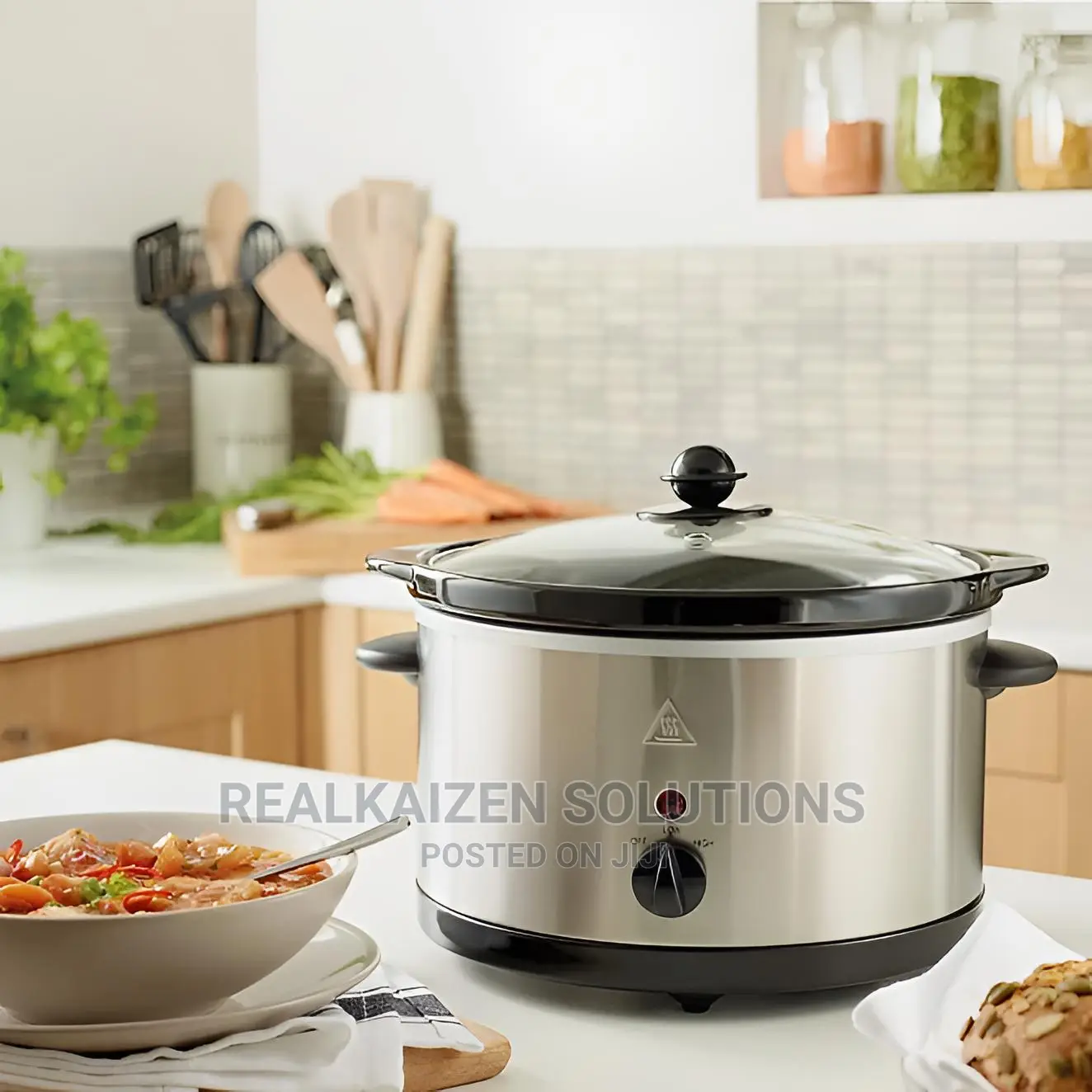 UK GEORGE HOMES 3L Stainless Steel Electric Slow Cooker 180W