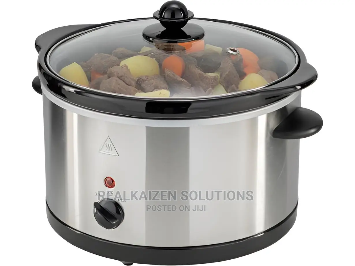 UK GEORGE HOMES 3L Stainless Steel Electric Slow Cooker 180W