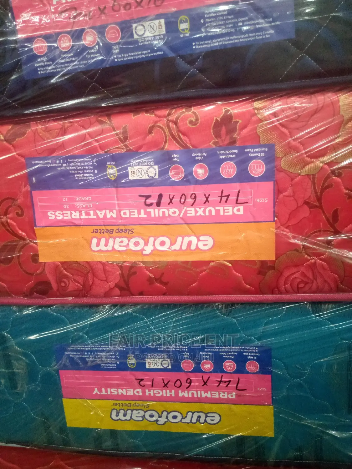 Quilted Density Mattress 5x6x12iches.( Red)