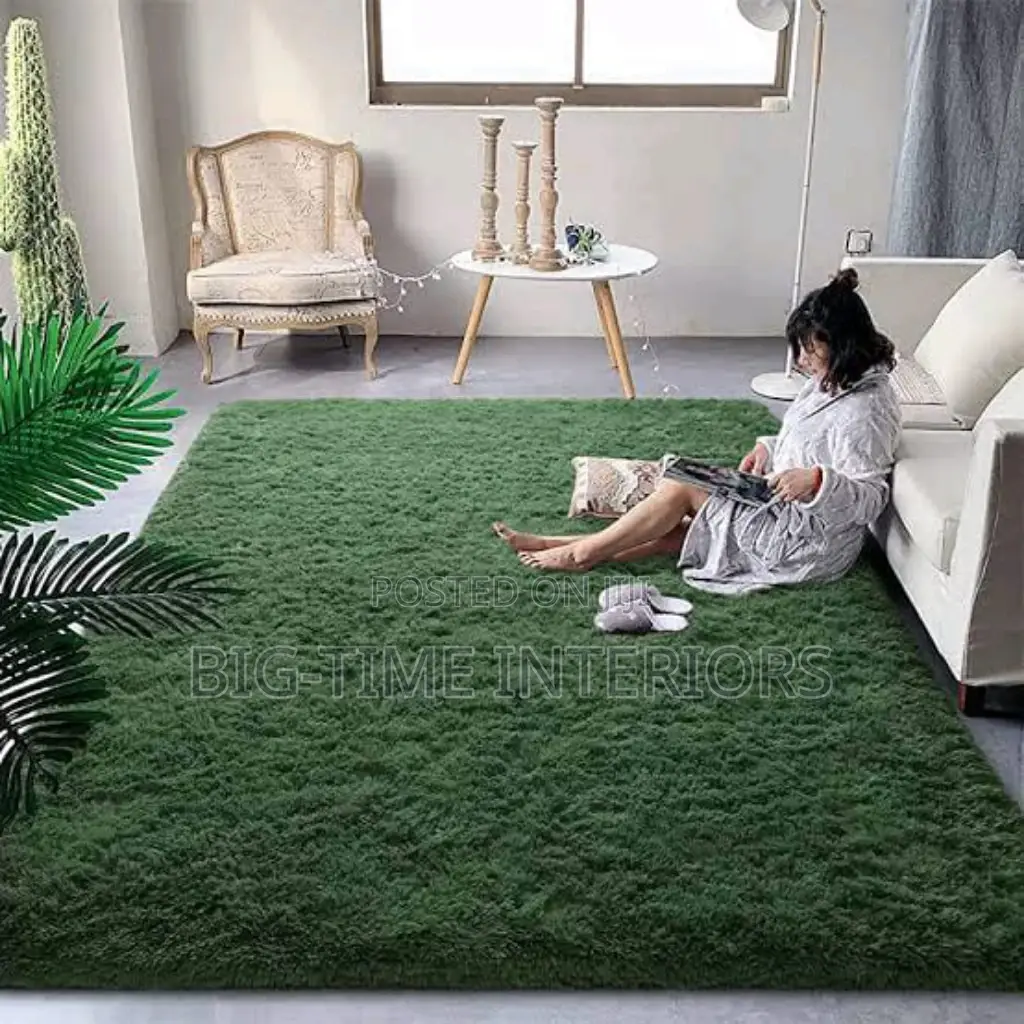 Fluffy Center Rug/ Carpet- Green