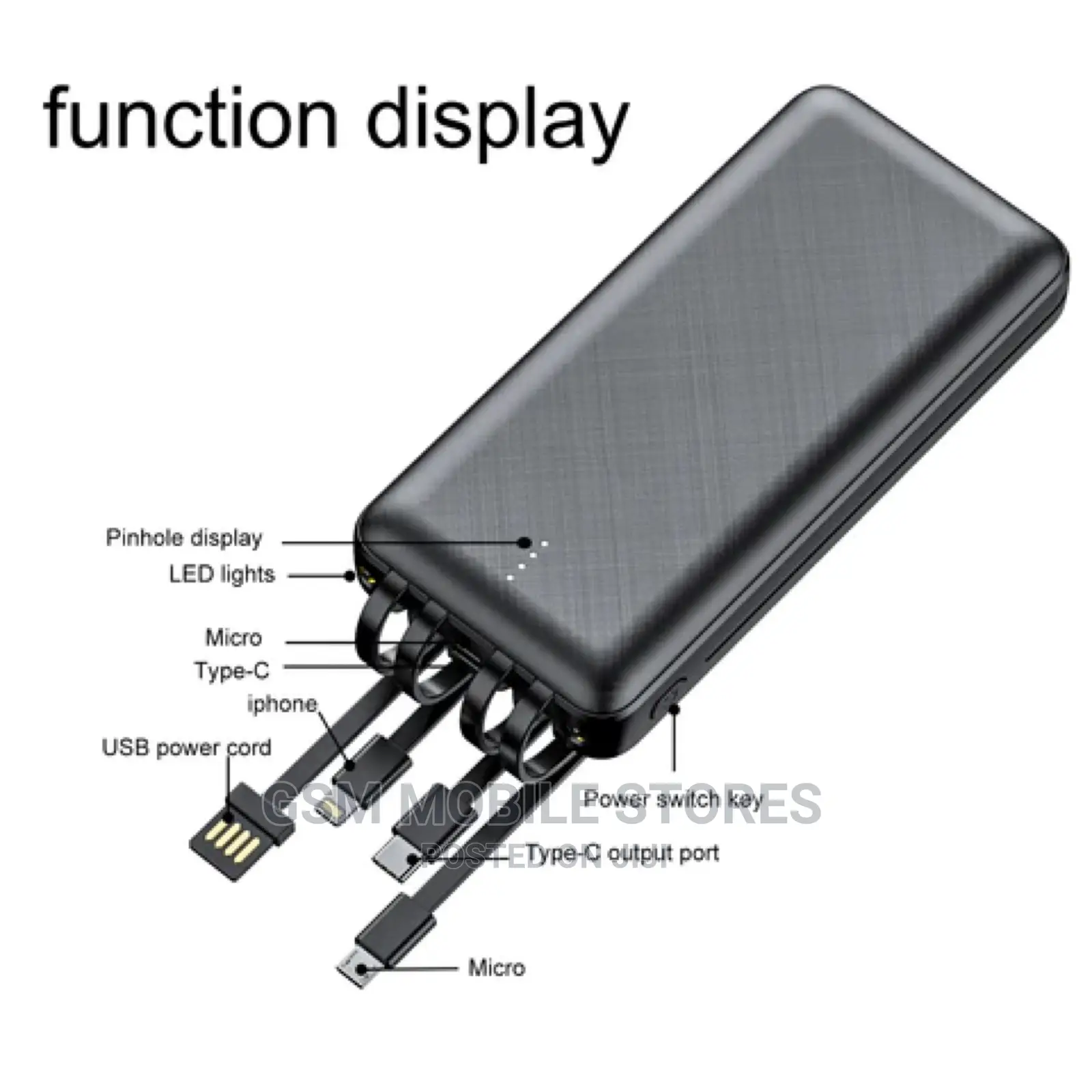 Premium Self Wired Fast Charging Mobile Powerbank 10000mah