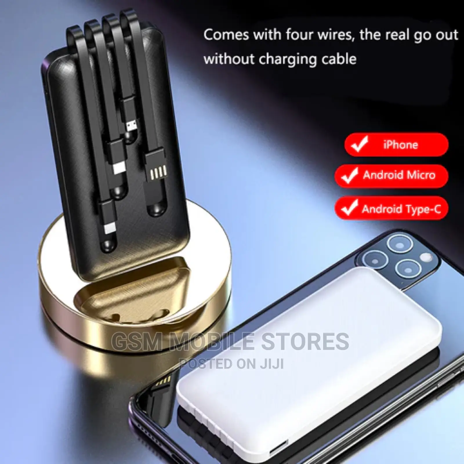 Premium Self Wired Fast Charging Mobile Powerbank 10000mah