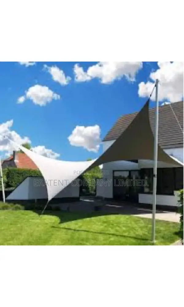Modern Shade Sail in Genuine Waterproof Net Material.
