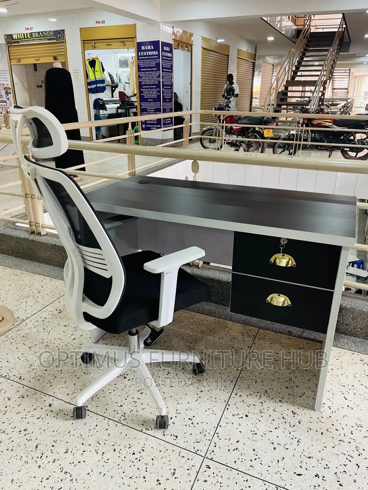 Office Desk and White Chair