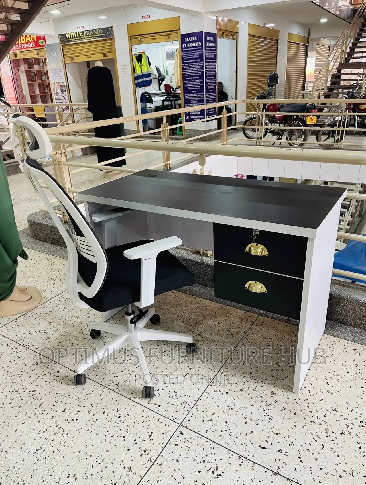 Office Desk and White Chair