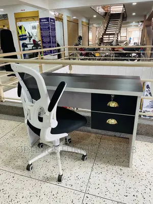 Office Desk and Chair (White)