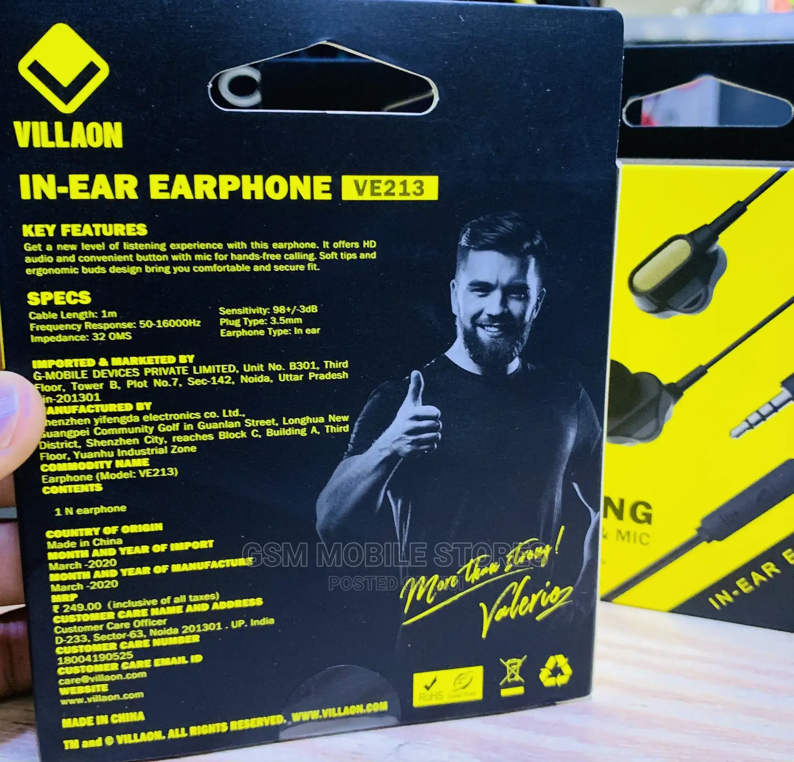 Villaon Ease Listening in-Line Calls Mic HD Soundearphones