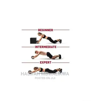 Tummy Trimmer Ab Roller Exercise Wheel+Knee Pad.