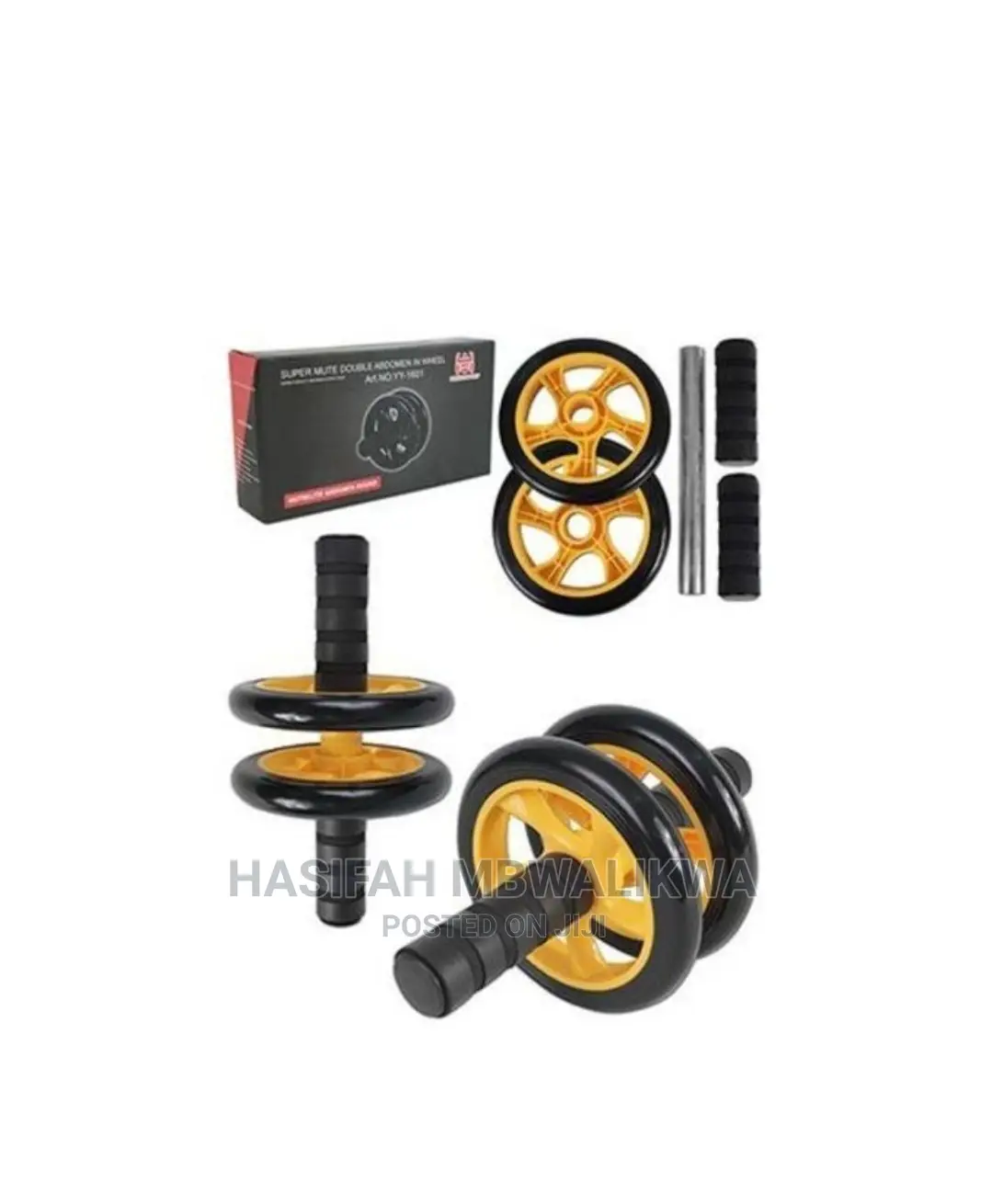 Tummy Trimmer Ab Roller Exercise Wheel+Knee Pad.