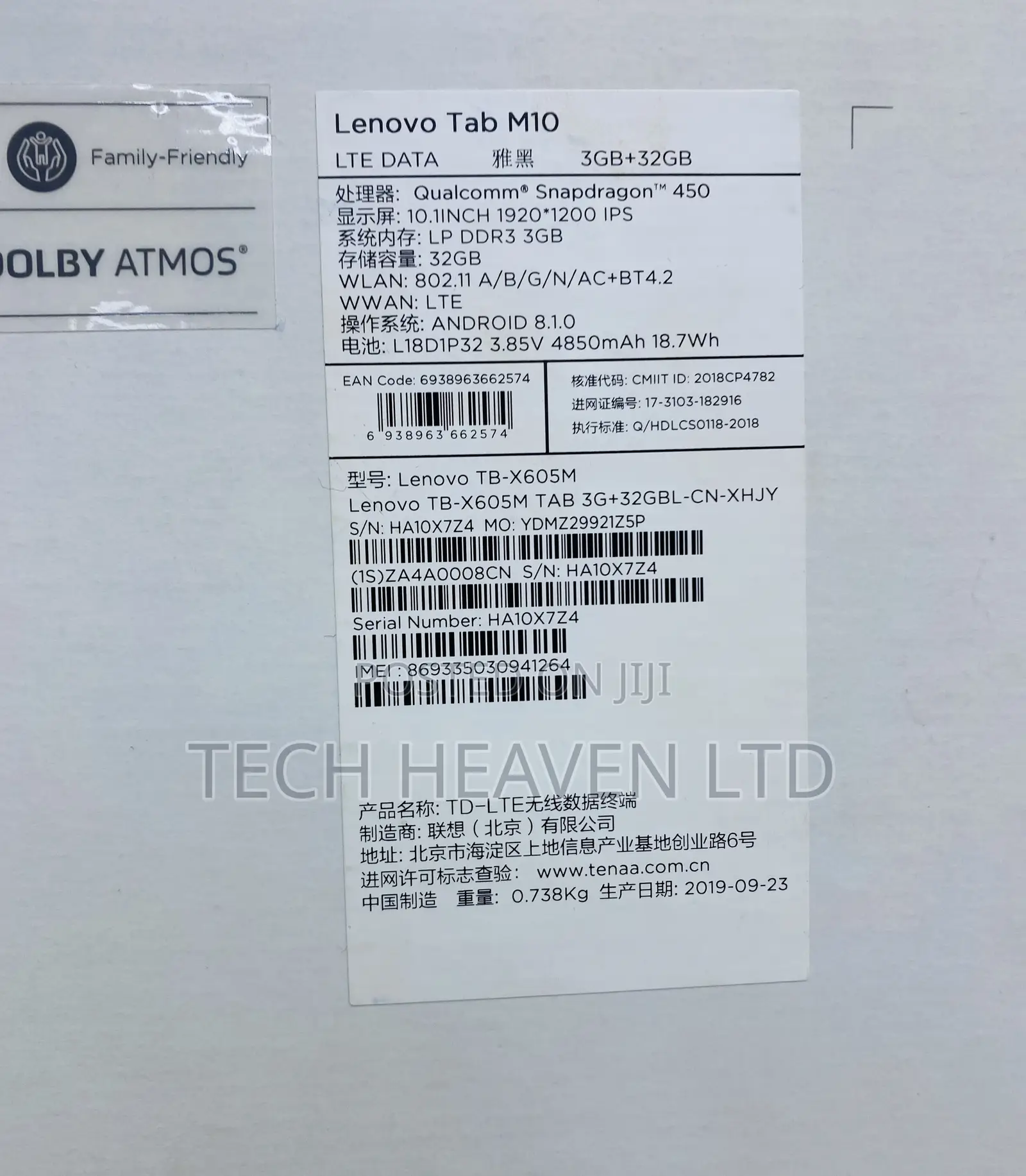 New Lenovo Tab M10 32 GB Black