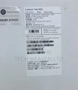 New Lenovo Tab M10 32 GB Black