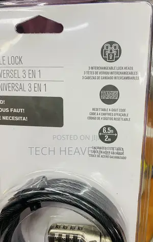 Universal 3-in-1 Cable Lock Laptop Lock