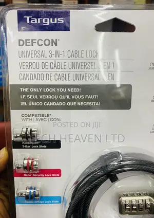 Universal 3-in-1 Cable Lock Laptop Lock
