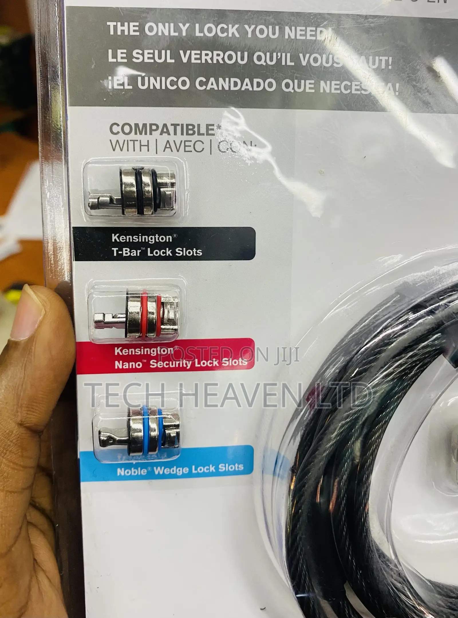 Universal 3-in-1 Cable Lock Laptop Lock