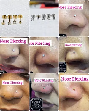 1pc Titanium Nose Pin Threadless Push in Screw Nose Stud