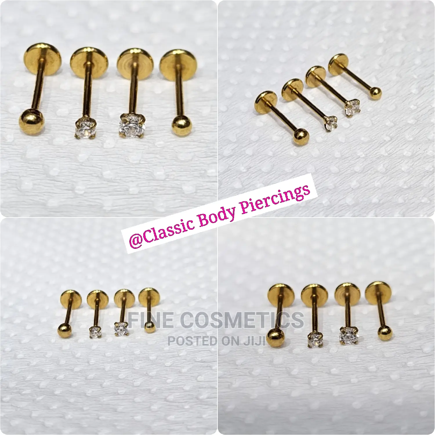 1pc Titanium Nose Pin Threadless Push in Screw Nose Stud