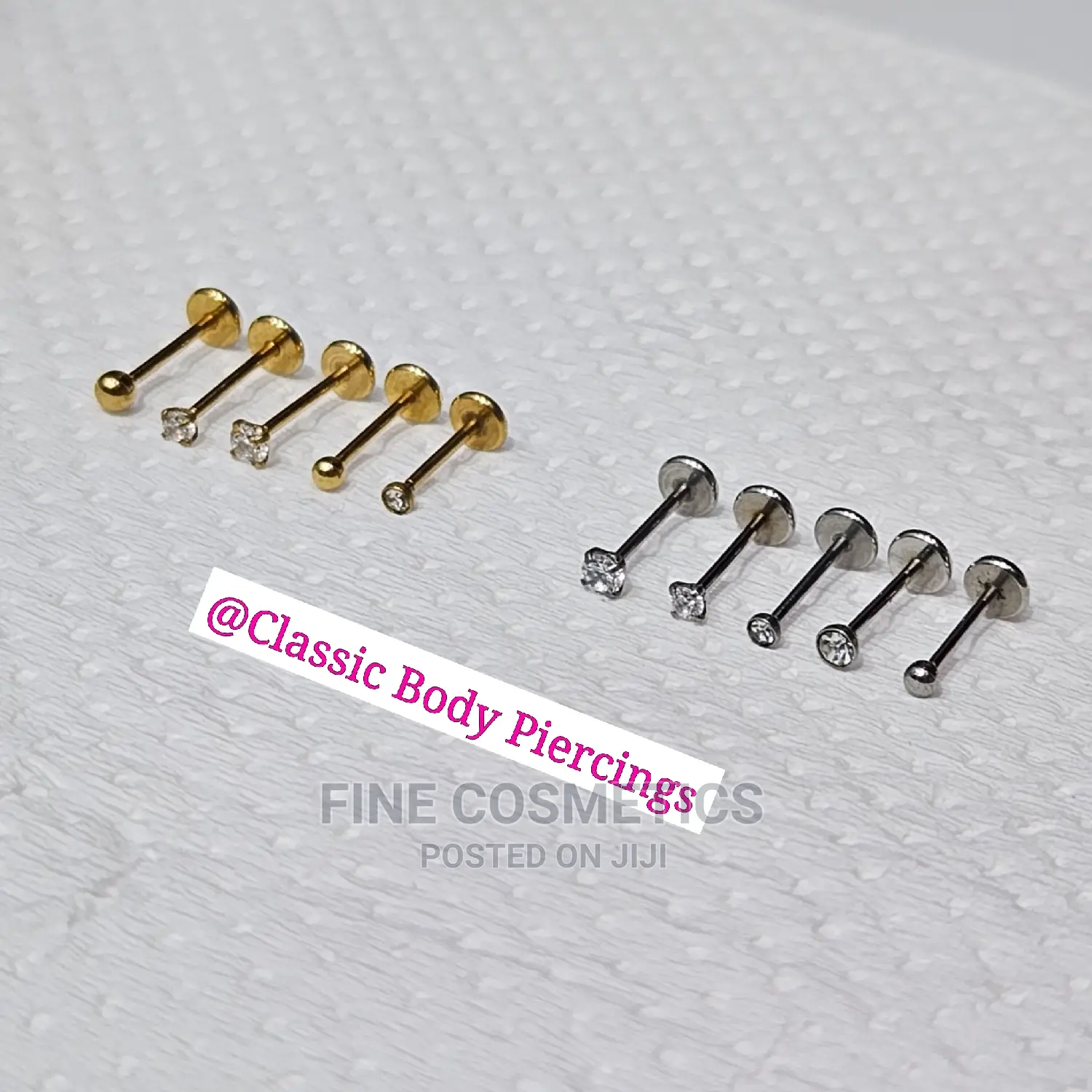 1pc Titanium Nose Pin Threadless Push in Screw Nose Stud