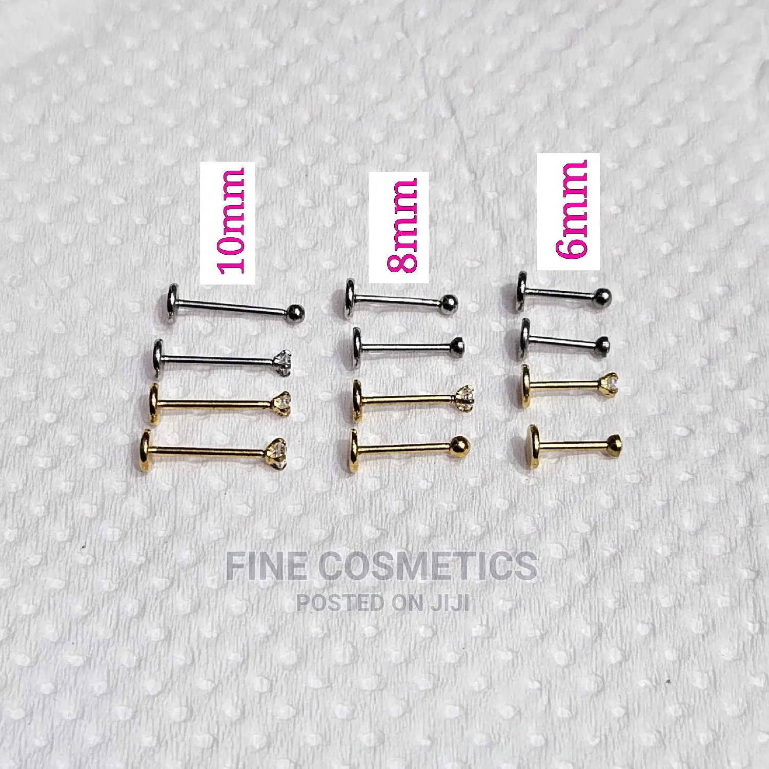 1pc Titanium Nose Pin Threadless Push in Screw Nose Stud