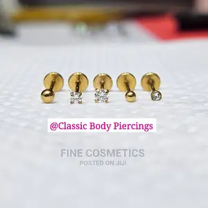 1pc Titanium Nose Pin Threadless Push in Screw Nose Stud
