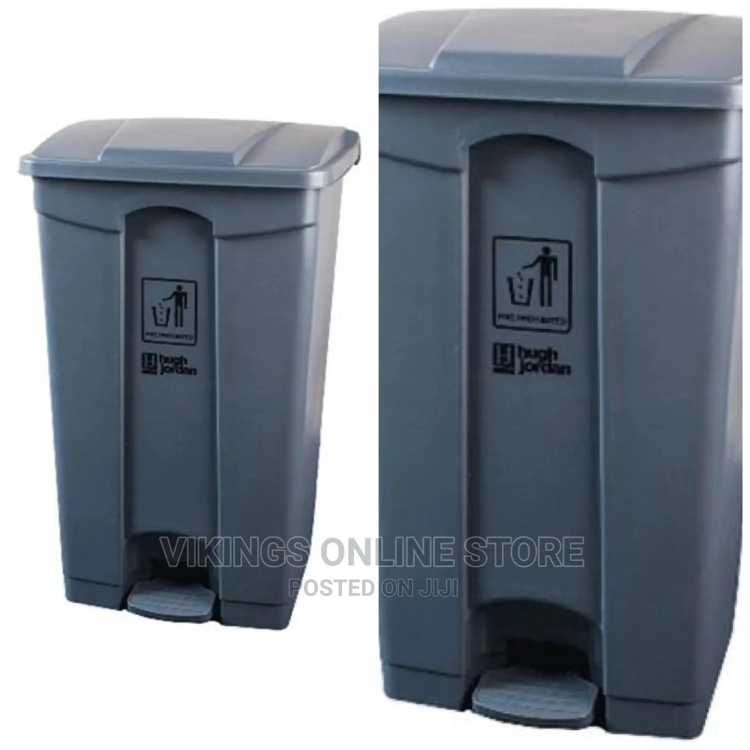 DEL UK 80L Step-on / Foot Pedal Waste Bin- Grey