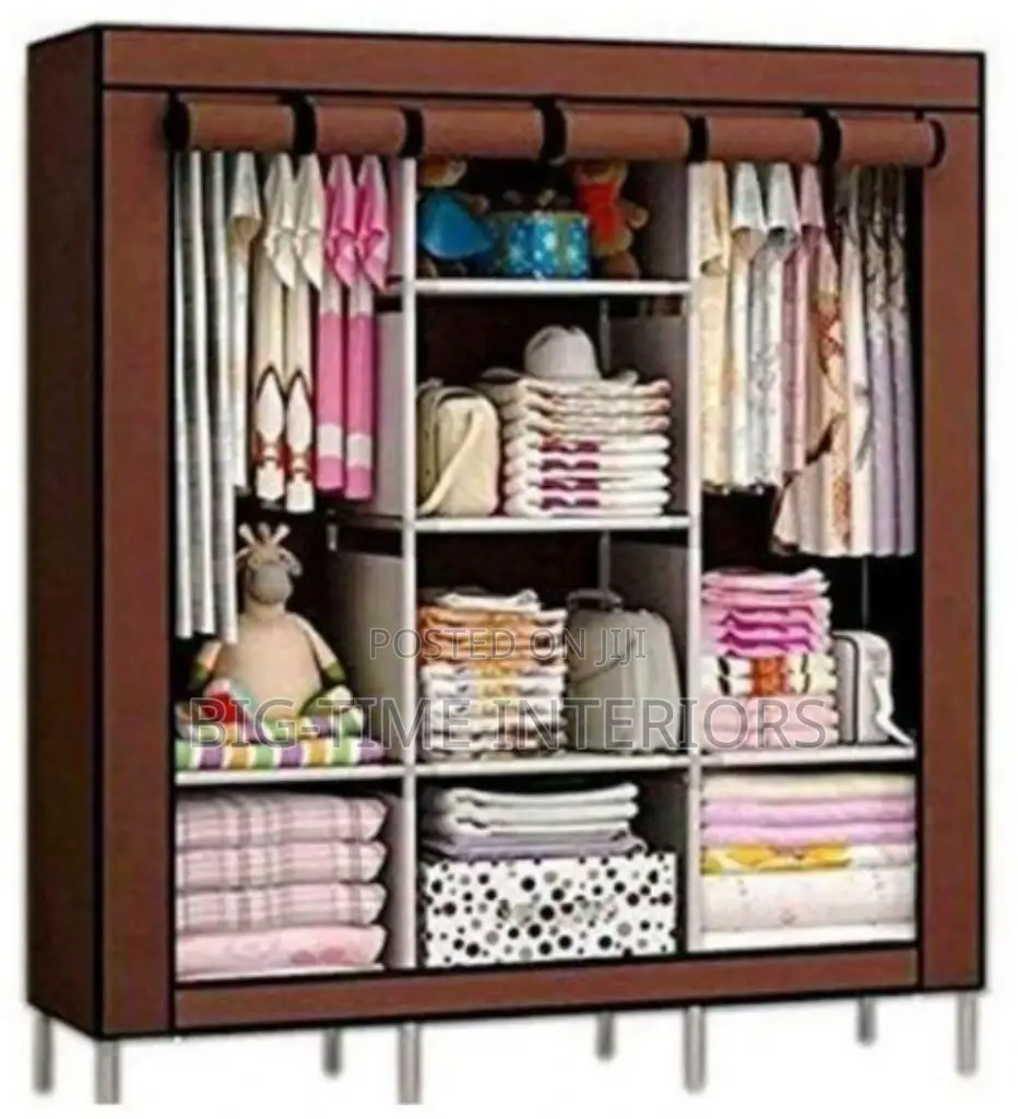 3 Column Wood and Clothe Closet- Brown