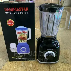 1.5L Global Star Glass Blender Juicer 2 In 1 – Black/White