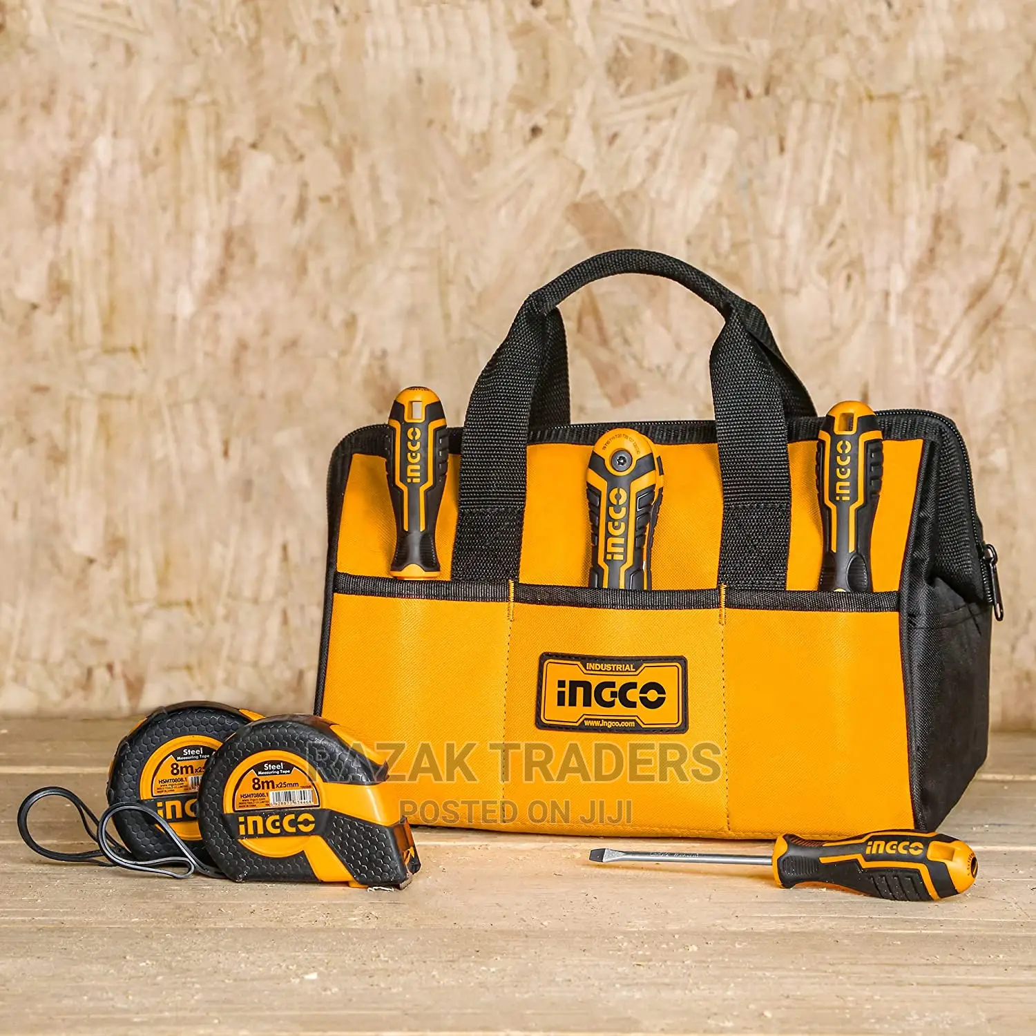 INGCO 13 Inch Tool Bag Organizer 14 Pockets Wide Mouth