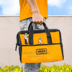 INGCO 13 Inch Tool Bag Organizer 14 Pockets Wide Mouth