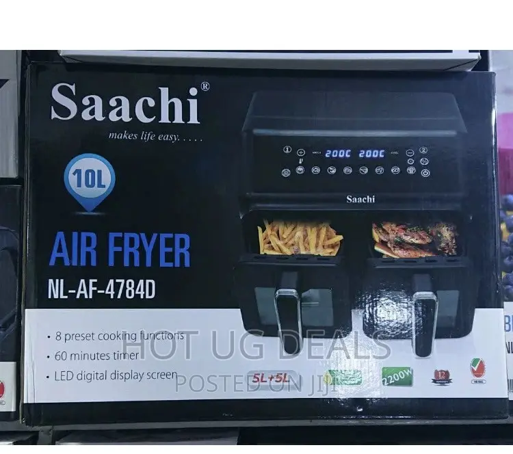 Saachi 10L Air Fryer With 8 Cooking Functions - Black