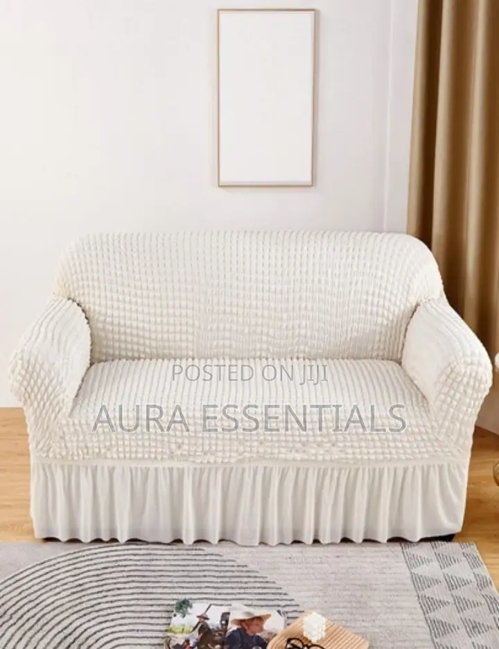 3:1:1 Ivory Five Seater Elastic Sofa Cover
