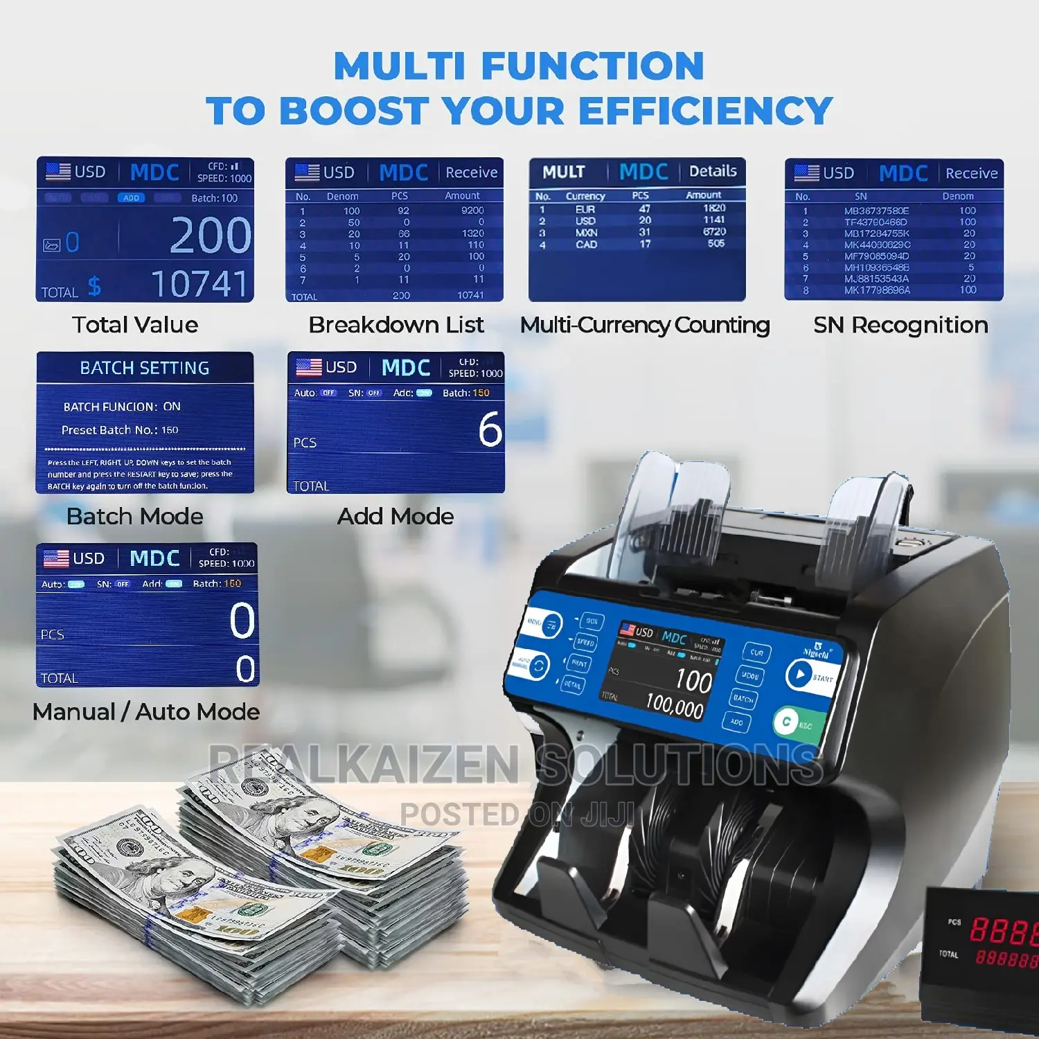 NIGACHI 10mix UV| MG| IR| 2 CIS| Money Bill Counting Machine