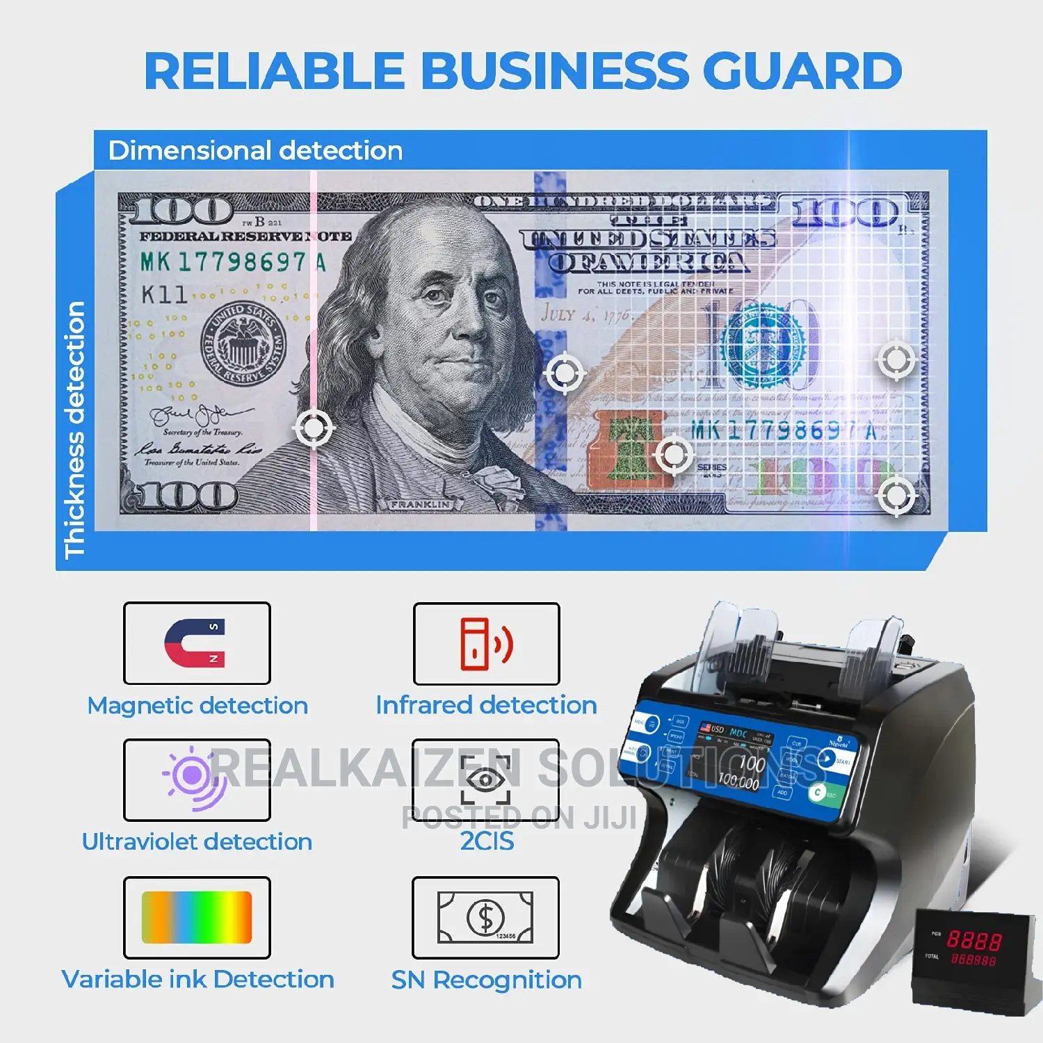 NIGACHI 10mix UV| MG| IR| 2 CIS| Money Bill Counting Machine